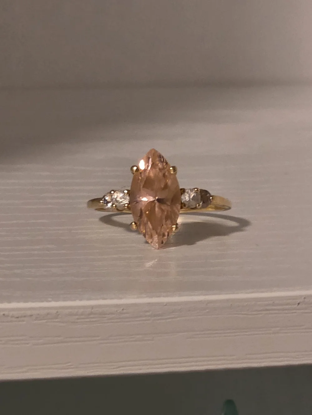 Pink ice 14k gold ring size 11